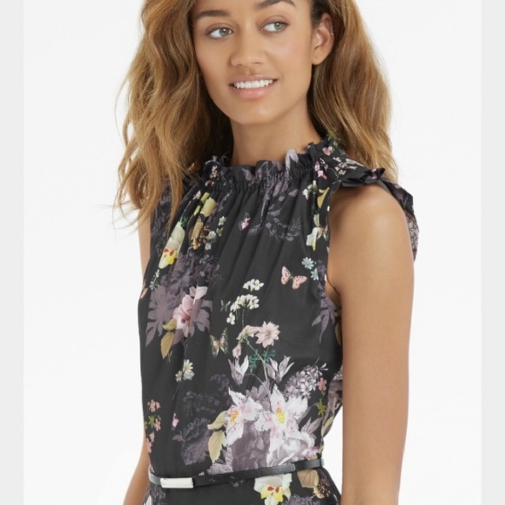 Flutter Sleeve Floral Dress